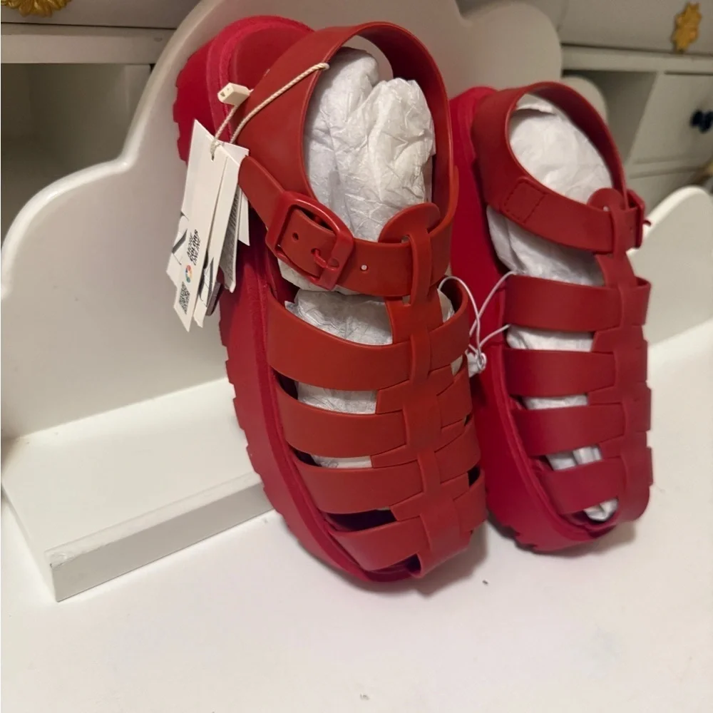 Zara Red Strappy Sandals. New with tags - Picture 7 of 8
